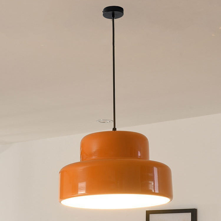Zeitgenössische skandinavische Doppelrunde Pendelleuchte aus Eisen mit 1 Licht für Wohnzimmer 