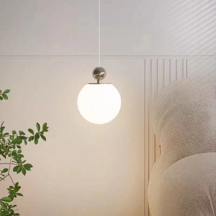 Moderne minimalistische runde Kugel Eisen Glas 1-Licht Penant Licht für Schlafzimmer 