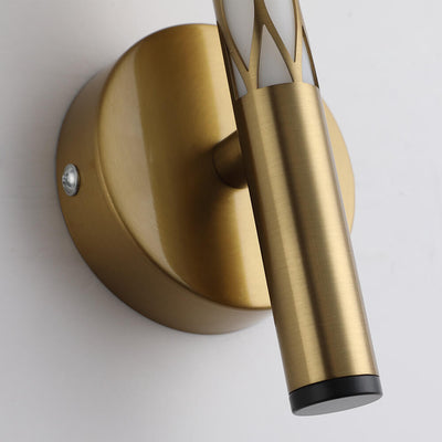 Modern Minimalist Cylindrical Hollow Iron PC LED Wall Sconce Lamp