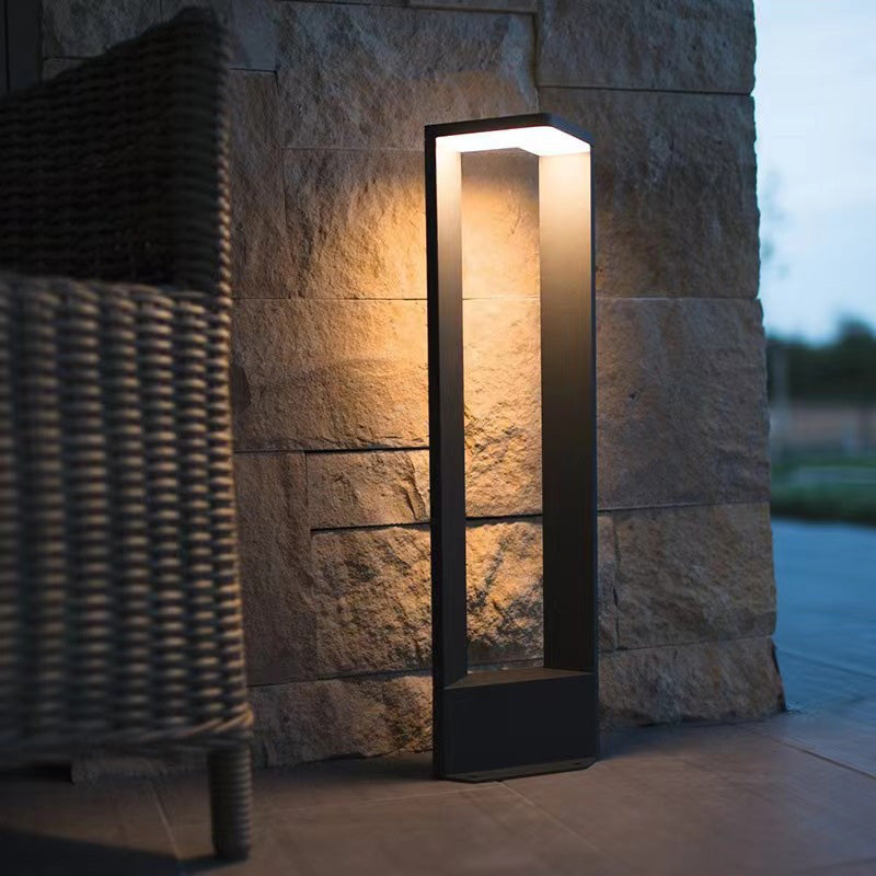 Luz de paisaje LED de aluminio acrílico rectangular impermeable minimalista moderna para exteriores para patio exterior 