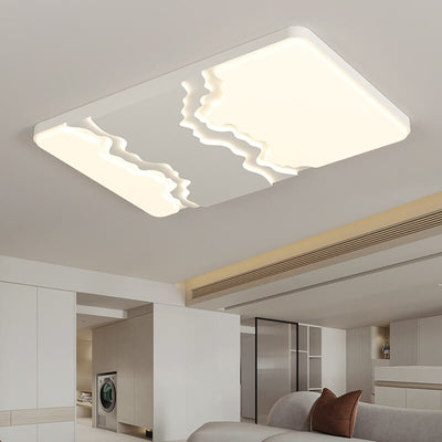 Modern Minimalist Creative Acrylic Wave LED Flush Mount Ceiling Light