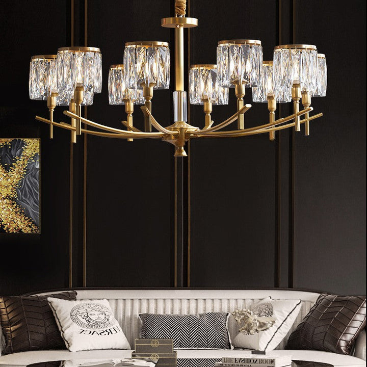 Contemporary Luxury Branch Crystal Copper 6/8/10/15 Light Chandelier For Living Room