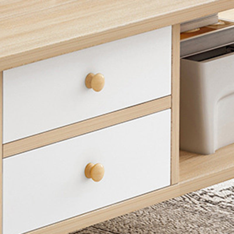 Moderner minimalistischer rechteckiger MDF-Couchtisch aus Massivholz, 2-stufig, für das Wohnzimmer 