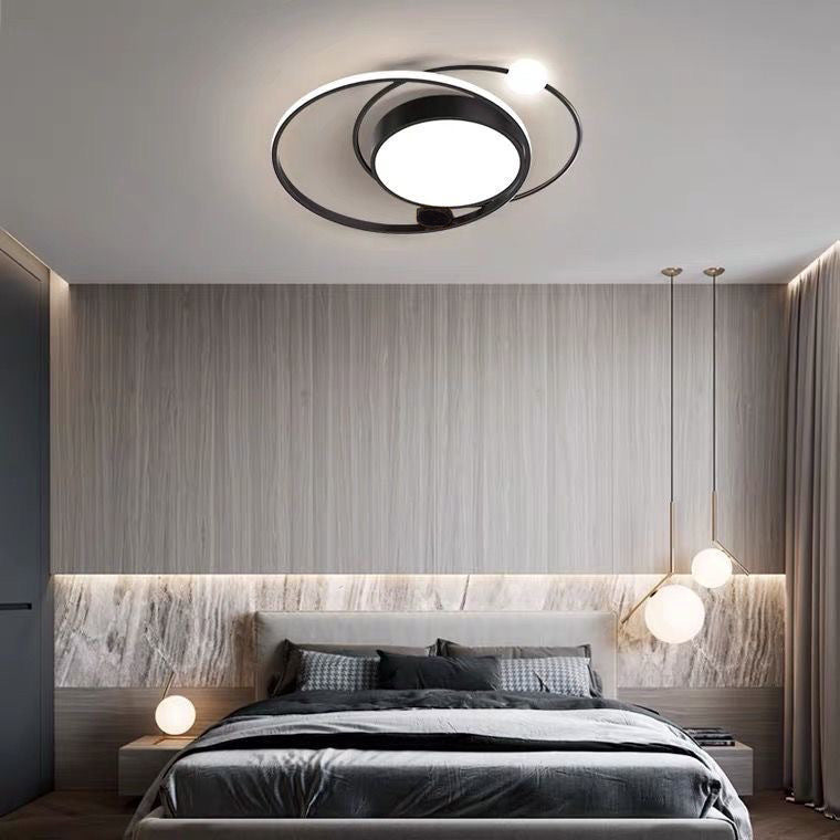 Zeitgenössische Einfachheit Acryl Dual Kreis Ring Hardware LED Unterputz Deckenleuchte für Schlafzimmer 