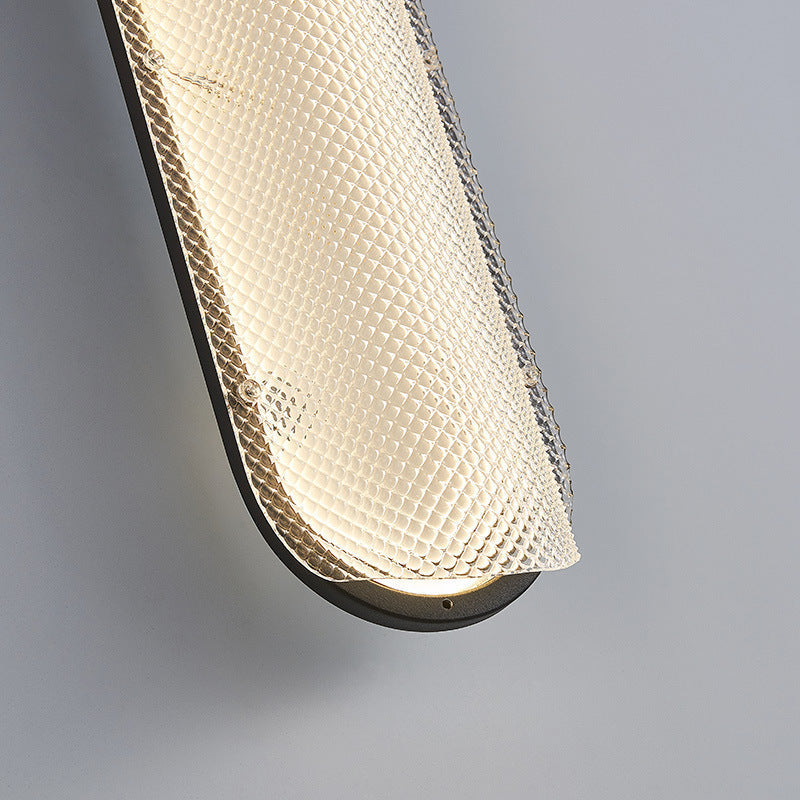 Moderne minimalistische Eisen kariert Muster Acryl Spalte Schatten LED Wandleuchte Lampe für Wohnzimmer 