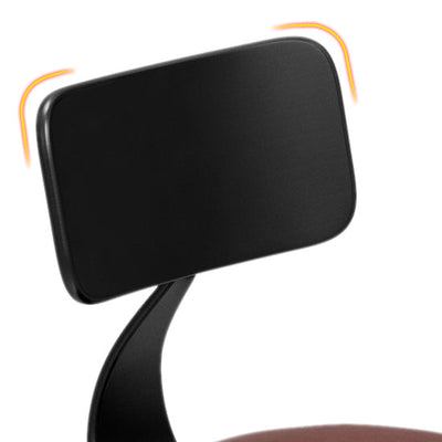 Tabouret de bar contemporain rond en similicuir avec dossier et repose-pieds pour salle à manger 