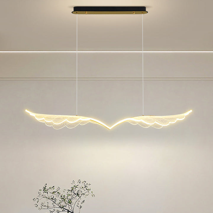 Lustre contemporain en aluminium et acrylique avec LED pour salle à manger 