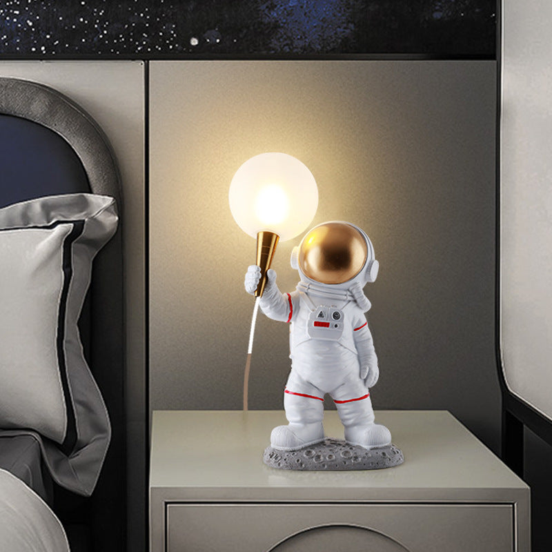 Lampe de table contemporaine créative en résine ABS Astronaute 1 lumière pour chambre 
