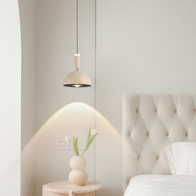 Lámpara colgante LED de cúpula redonda minimalista moderna de aluminio y acrílico para dormitorio 