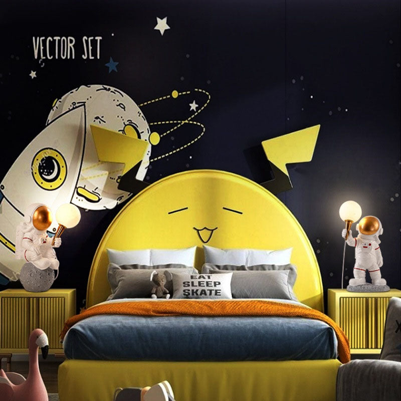 Zeitgenössische kreative Cartoon Astronaut Harz ABS 1-Licht Wandleuchte Lampe für Schlafzimmer 
