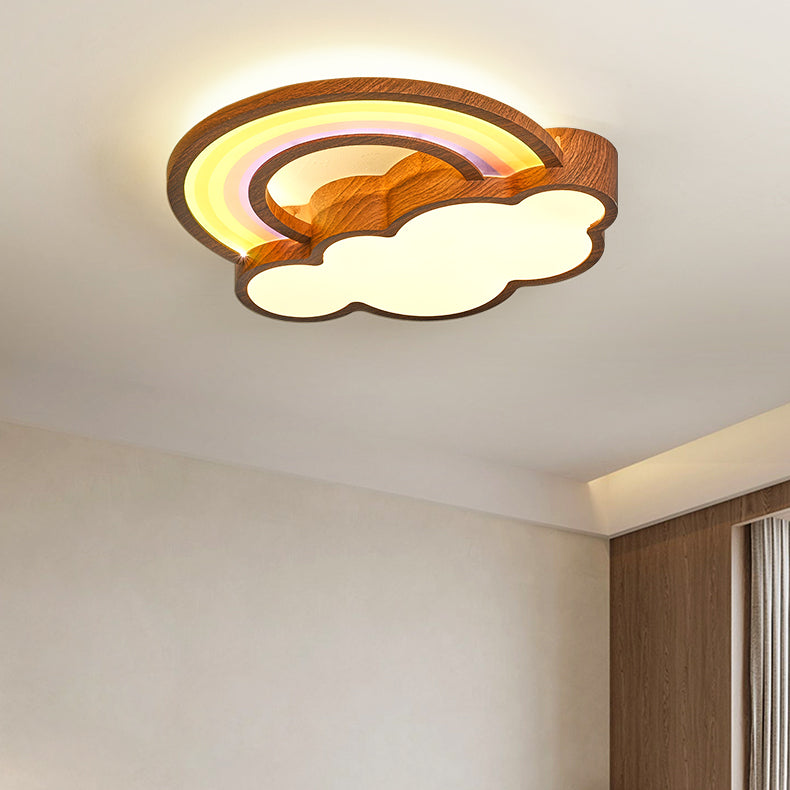 مصباح سقف للأطفال عصري بإضاءة LED من الأكريليك على شكل طائرة نحلة كرتونية بتصميم خشبي إبداعي لغرفة المعيشة 