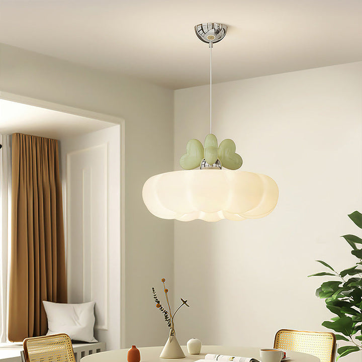 Lustre suspendu en verre résine fer LED moderne et créatif pour chambre à coucher 