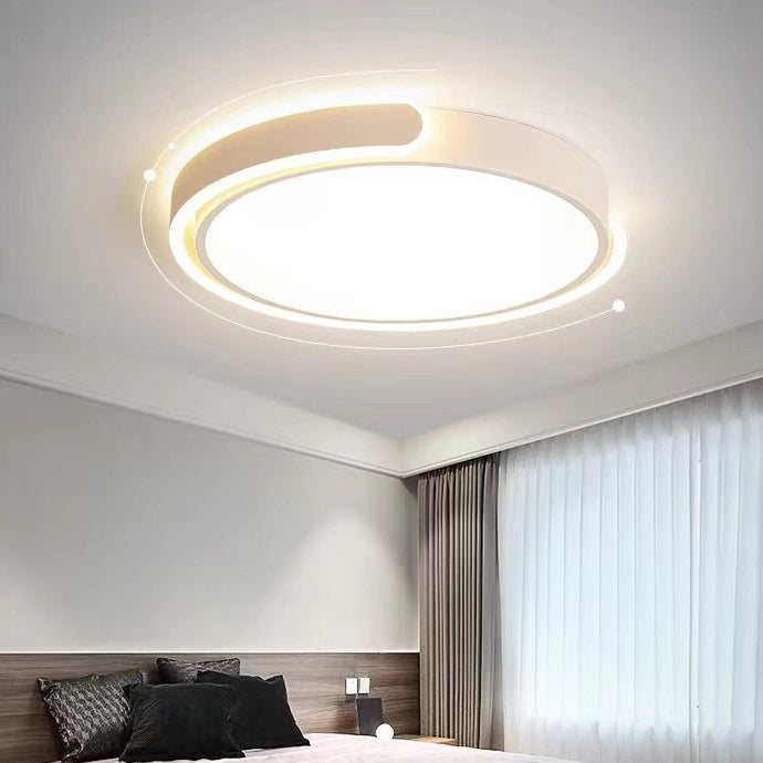 Plafonnier LED rond minimaliste moderne en aluminium et acrylique pour chambre 