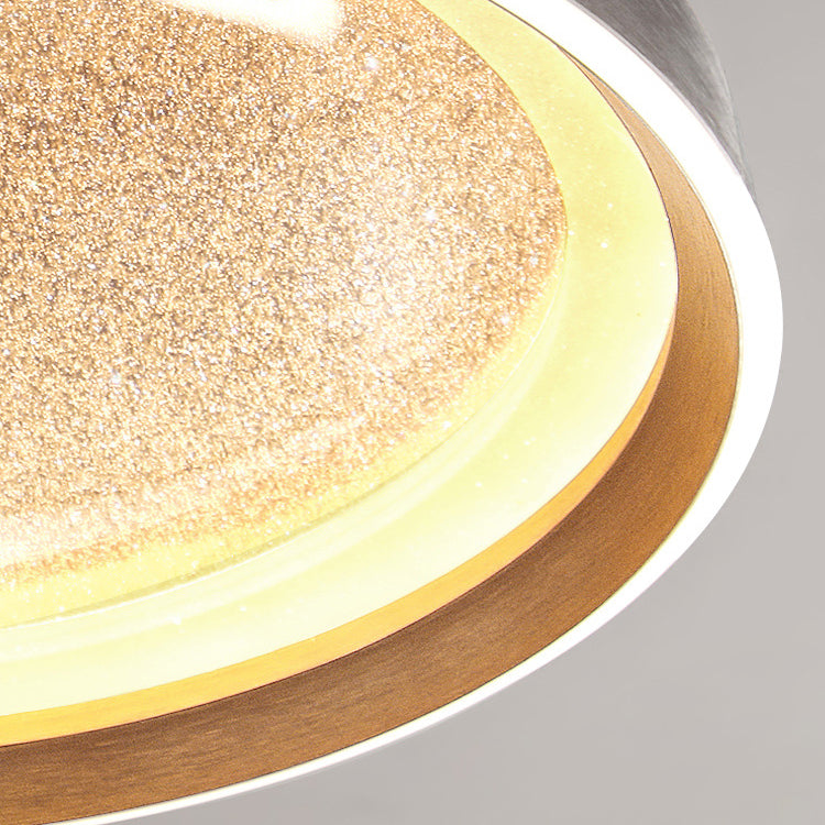 Luz de techo empotrada LED de aluminio acrílico redonda de simplicidad moderna con cielo estrellado para sala de estar 