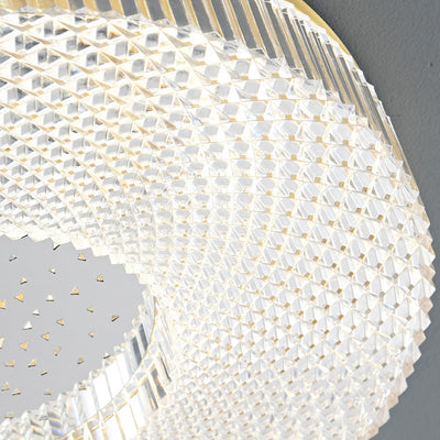 Zeitgenössische Luxus Runde Kupfer Acryl LED Unterputz Deckenleuchte für Wohnzimmer 