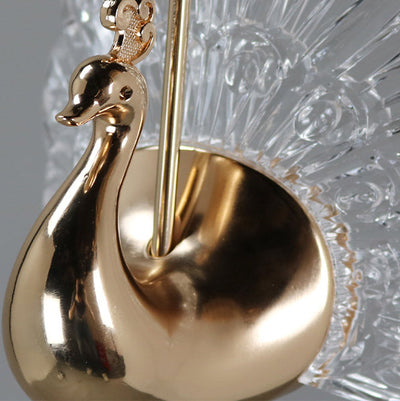 Zeitgenössische kreative Pfau-Form-Hardware-Acryl-LED-Pendelleuchte für Wohnzimmer 