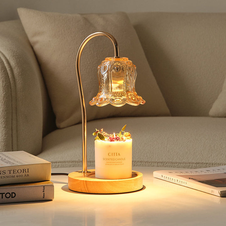 Modern Creative Simple Solid Wood Lily Of The Valley 1-Light Melting Wax Table Lamp