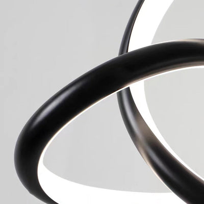 Moderne Nordic Aluminium Eisen Silica Geometrische Verflochten Ring LED Pendelleuchte Für 