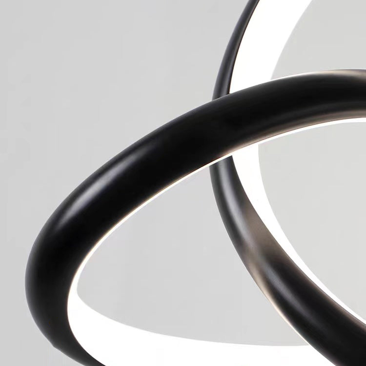 Moderne Nordic Aluminium Eisen Silica Geometrische Verflochten Ring LED Pendelleuchte Für 