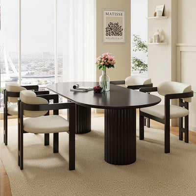 Silla de comedor moderna minimalista cuadrada de cuero de microfibra y madera de fresno con respaldo y reposabrazos para comedor 