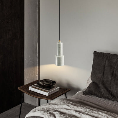 Nordic Light Luxus Messing Marmor Zylinder 1-Licht Pendelleuchte 