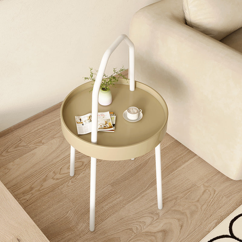 Mesa de café redonda minimalista moderna de hierro y PC de 1 nivel para sala de estar 