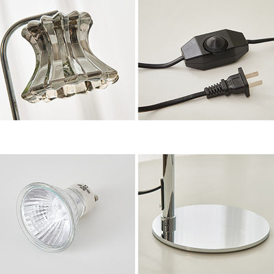 Moderne minimalistische florale Tischlampe mit rundem Sockel aus Eisenglas mit 1 Licht für die Aromatherapie mit schmelzendem Wachs für Schlafzimmer 
