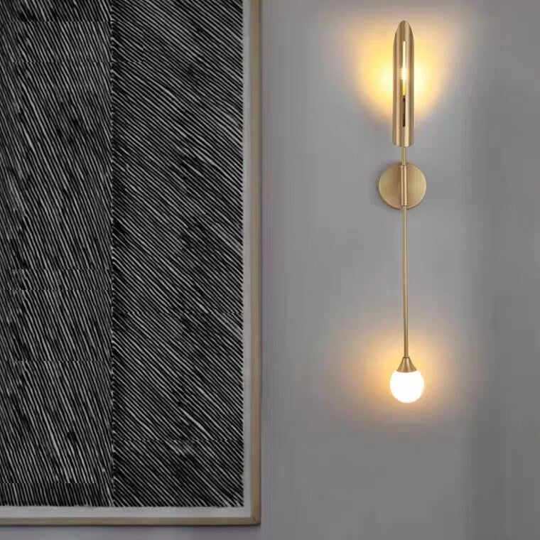 Modern Luxury Gold Iron Lampshade Cylinder 1/2-Light Wall Sconce Lamp