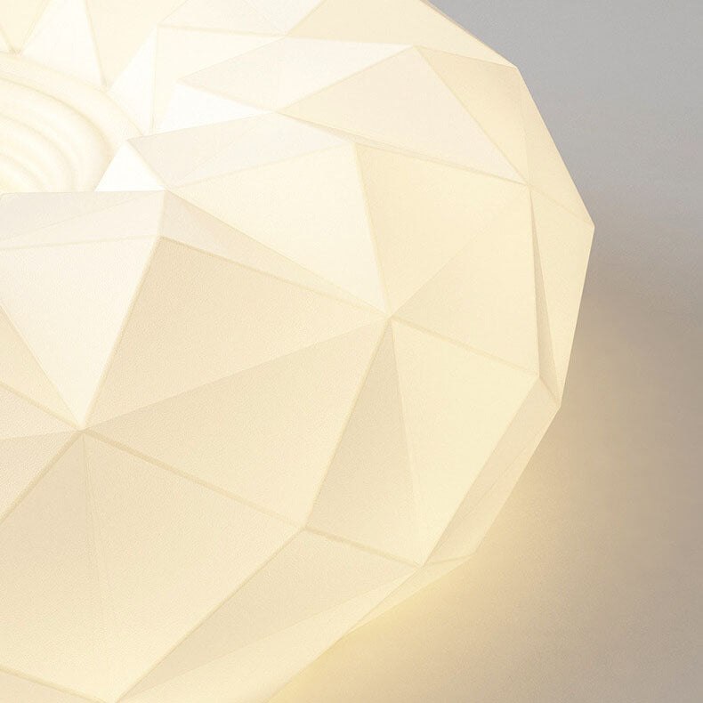 Contemporary Nordic Iron Acrylic White Round Geometric Texture LED Flush Mount Ceiling Light For Living Room &amp; Bedroom