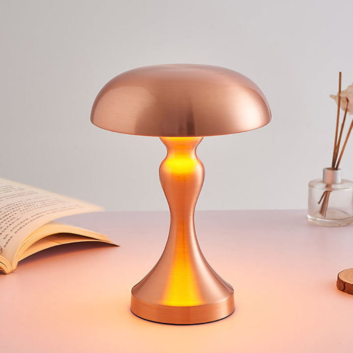 Moderne Art Deco Pilz Acryl Eisen LED Tischlampe für Schlafzimmer 