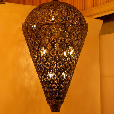 الثريا الحديدية ذات التصميم الكلاسيكي العتيق المحفور على شكل زهرة مخروطية ذات 10 أضواء لغرفة الطعام 
