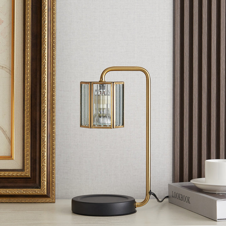 Contemporary Retro Iron Glass Cylinder Shade 2-Light Melting Wax Table Lamp For Bedroom