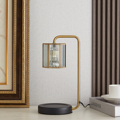 Zeitgenössische Retro Eisen Glas Zylinder Schatten 1-Licht Schmelzen Wachs Tisch Lampe Für Schlafzimmer 