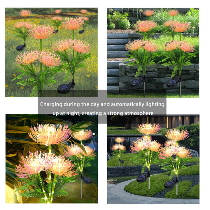 Luz de jardín solar LED de imitación de girasol creativa contemporánea para patio exterior 