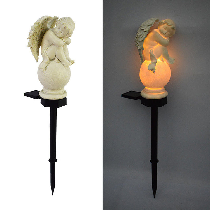Luz de enchufe de suelo para jardín LED de resina plástica impermeable solar vintage tradicional 