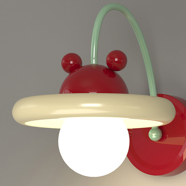 Moderne Einfachheit Runde Eisen Metall 1-Licht Wandleuchte Lampe für Schlafzimmer 
