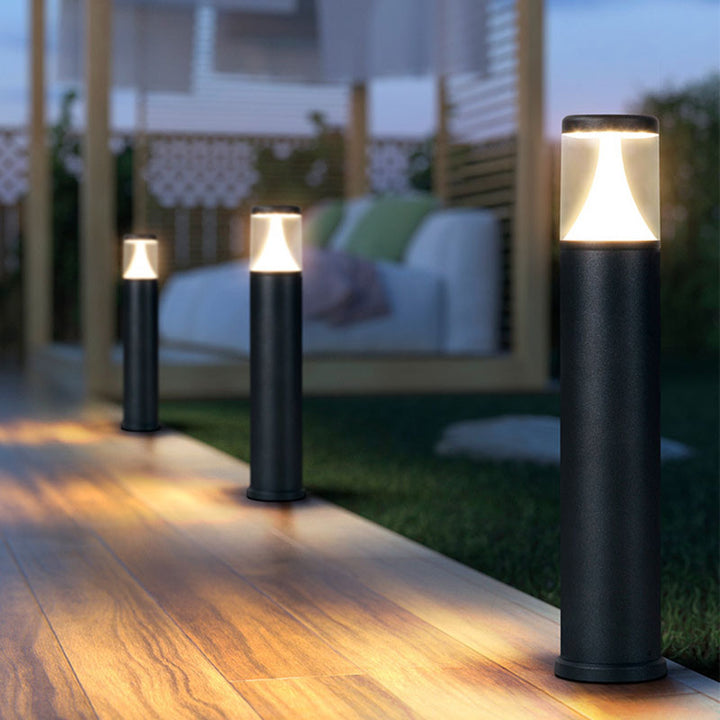 Modernes, unbedeutendes zylindrisches Solar-Aluminium-LED-Rasenlandschaftslicht für den Garten 