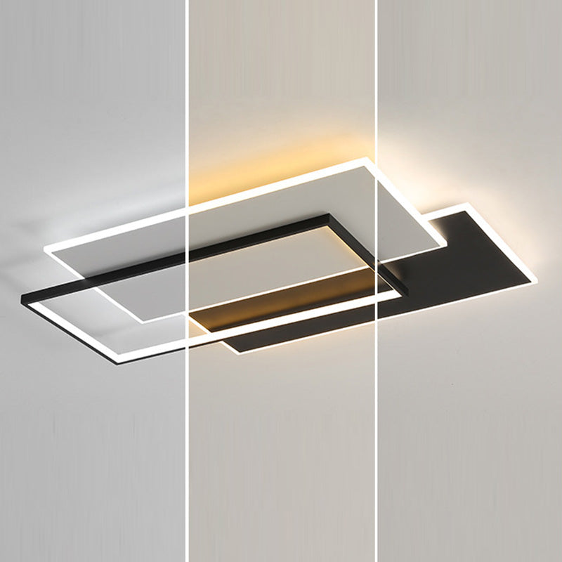 Plafonnier LED rectangulaire en acrylique et fer de simplicité moderne pour salon 