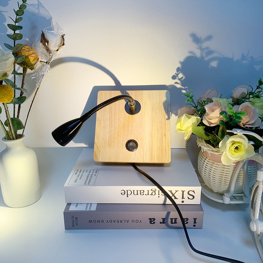 Moderne Einfachheit Eisen Aluminium Holz Platz LED Wand Leuchte Lampe Für Nacht 