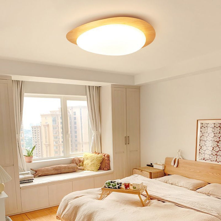 Luz de techo empotrada LED de hierro acrílico con forma de guijarro escandinavo contemporáneo para dormitorio 