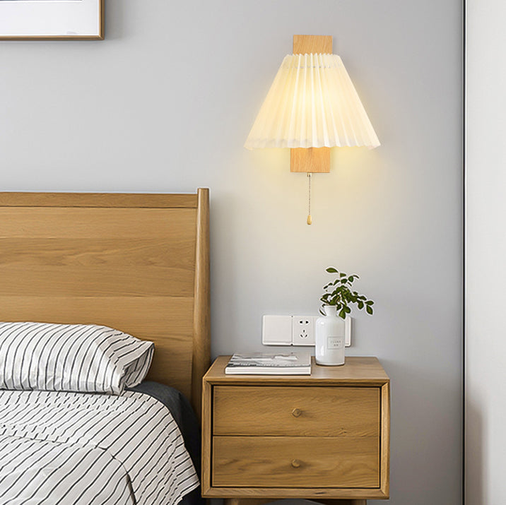 Applique murale contemporaine nordique en fer PVC cubique plissé 1-lumière pour chevet 