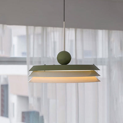 Zeitgenössische nordische runde dreifache Scheibe Eisen Acryl LED Pendelleuchte für Wohnzimmer 