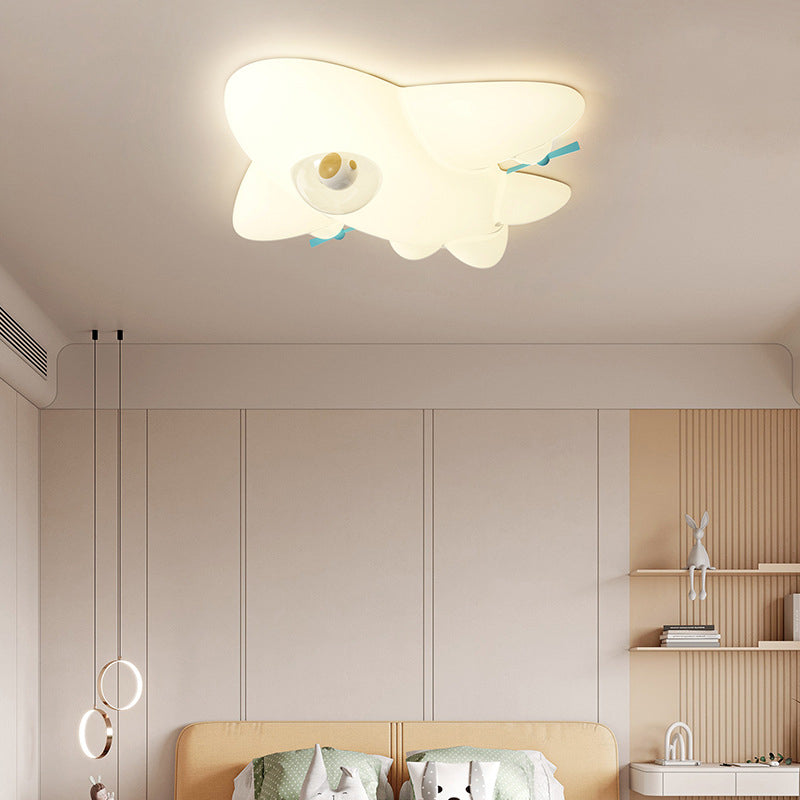 Lustre de plafond pour enfants avec avion en dessin animé créatif contemporain LED pour salon 