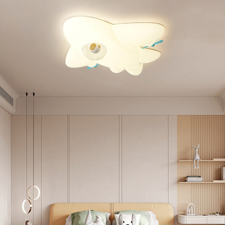Lustre de plafond pour enfants avec avion en dessin animé créatif contemporain LED pour salon 