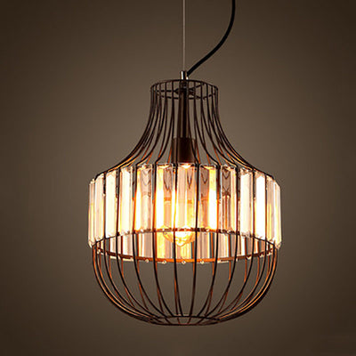 Industrial Personality Iron Cage Shaped 1-Light Pendant Light
