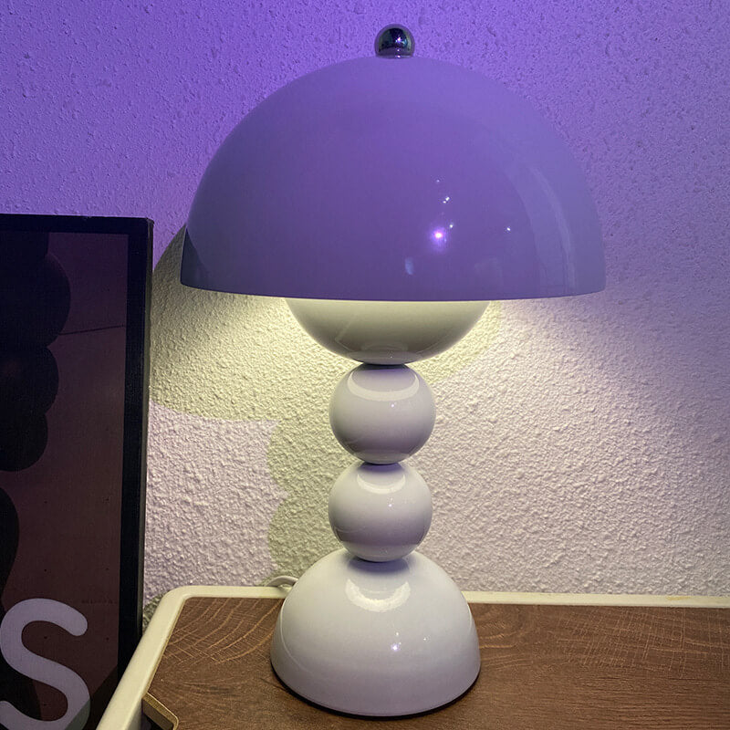 Zeitgenössische nordische Metall-Pilz-Rund-Pod 1-Licht-Tischlampe für das Schlafzimmer 