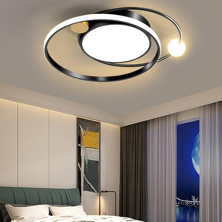 Moderne minimalistische runde Kreis Eisen Acryl LED Unterputz Deckenleuchte für Schlafzimmer 