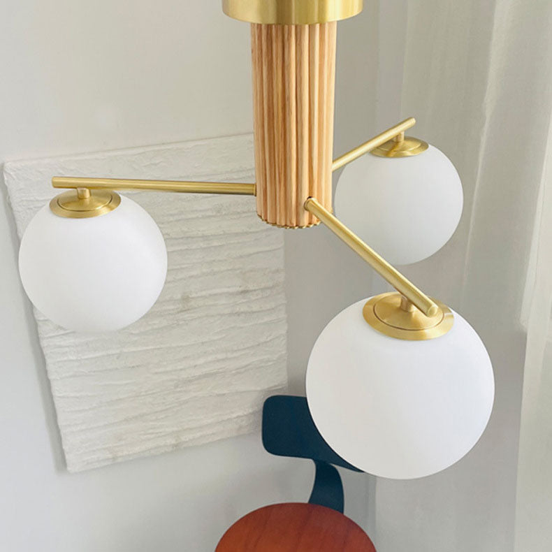 Modern Creative Minimalist Copper Glass Sphere 3/5-Light Semi-Flush Mount Ceiling Light