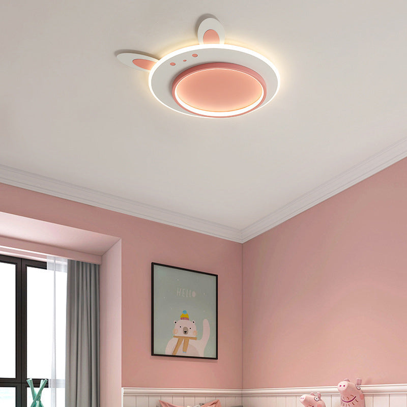 Moderne Einfachheit Kinder Eisen Acryl Kaninchen Runde LED Unterputz Deckenleuchte Für Schlafzimmer 