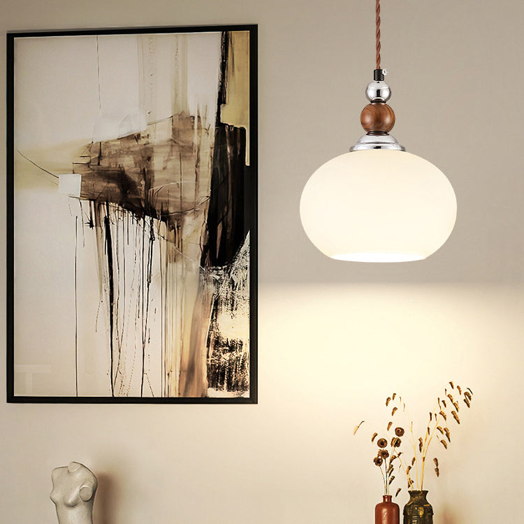 Traditionelle Vintage Laterne geformt Holz Eisen Glas 1-Licht Pendelleuchte für Esszimmer 
